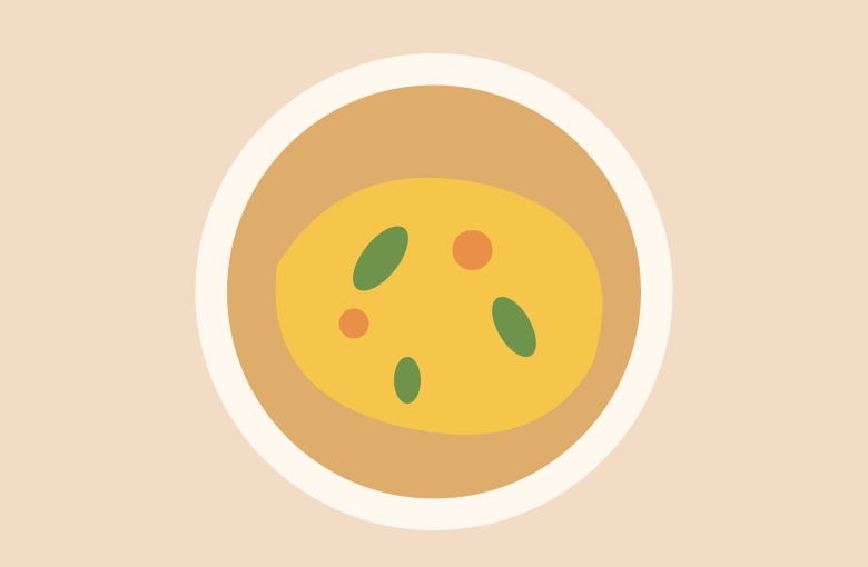 Ilustração de omelete com temperos